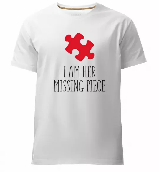 Мужская премиум футболка I am her missing piece Белый фото