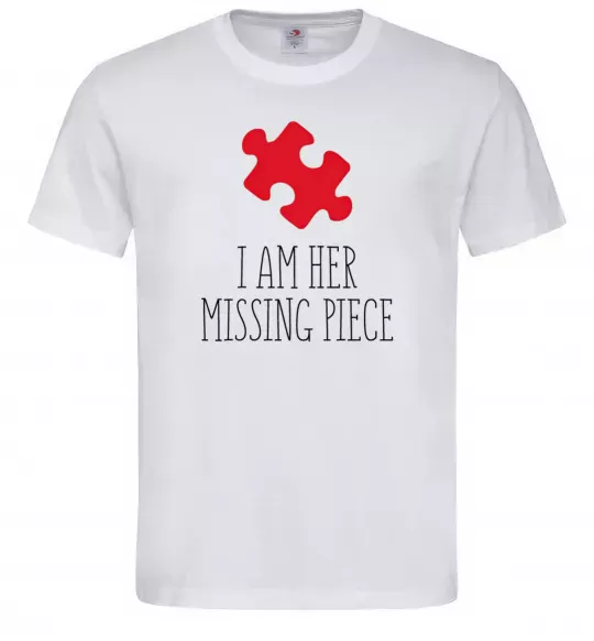 Мужская футболка I am her missing piece Белый фото