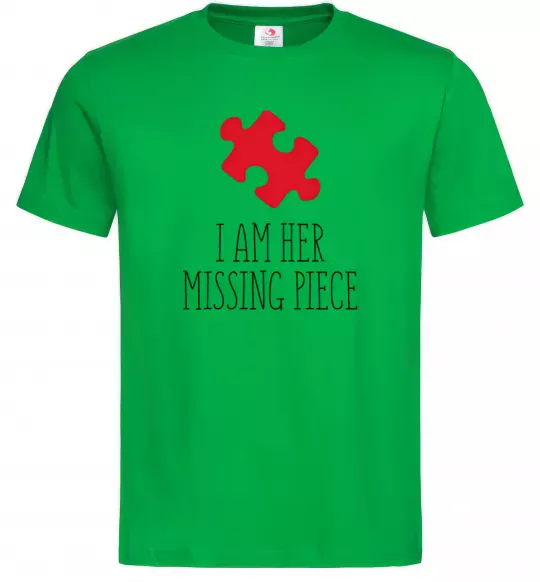 Мужская футболка I am her missing piece Зеленый фото