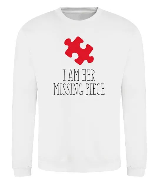 Свитшот I am her missing piece Белый фото