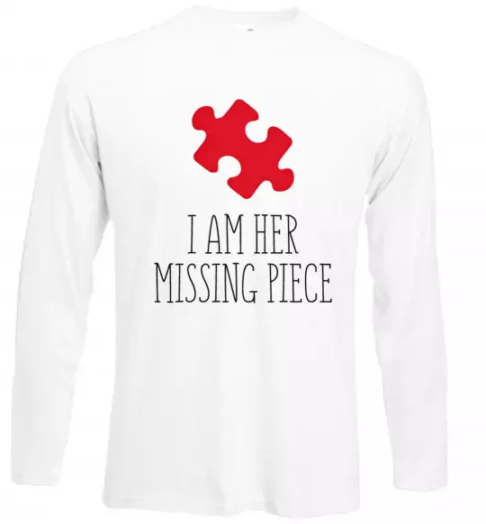 Лонгслів I am her missing piece Білий фото