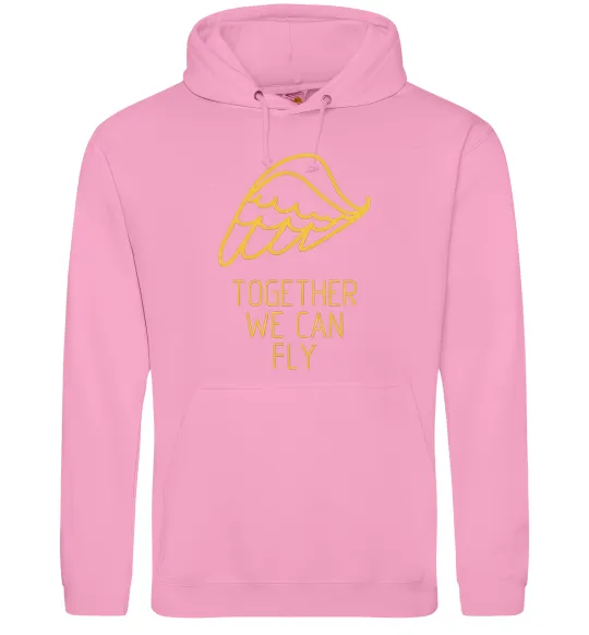Чоловіча толстовка (худі) Together we can fly yellow Рожевий фото