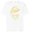 Футболка Оверсайз Together we can fly yellow Белый фото