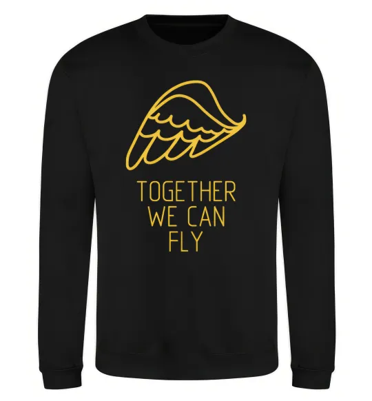 Світшот Together we can fly yellow Чорний фото