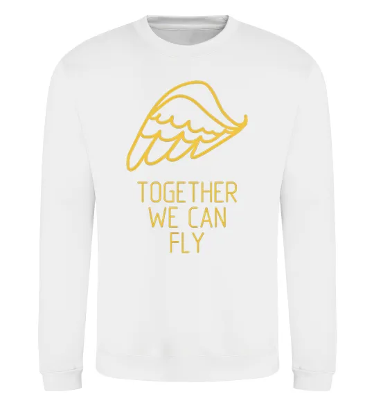Світшот Together we can fly yellow Білий фото