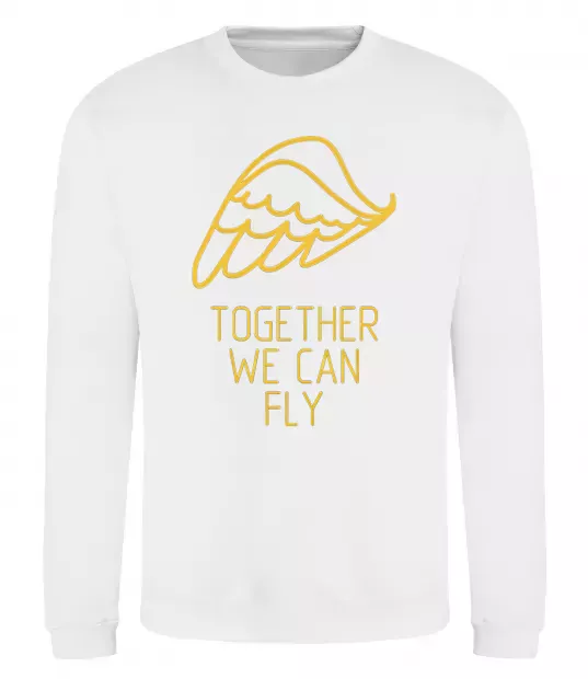 Світшот Together we can fly yellow Білий фото
