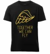 Мужская премиум футболка Together we can fly yellow Черный фото