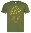 Чоловіча футболка Together we can fly yellow Оливковий фото