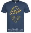 Чоловіча футболка Together we can fly yellow Темно-синій фото