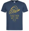 Чоловіча футболка Together we can fly yellow Темно-синій фото