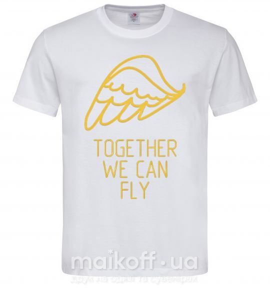 Чоловіча футболка Together we can fly yellow Білий фото