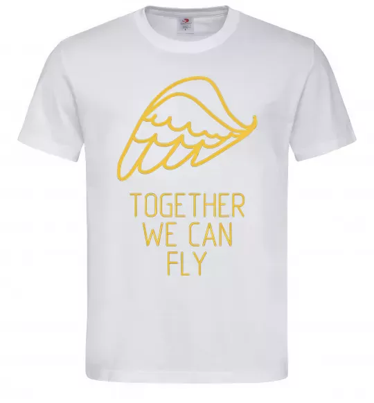 Чоловіча футболка Together we can fly yellow Білий фото