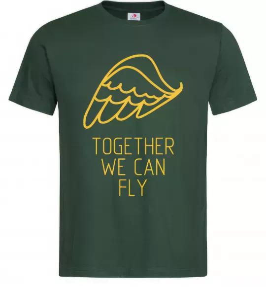 Чоловіча футболка Together we can fly yellow Темно-зелений фото