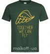 Чоловіча футболка Together we can fly yellow Темно-зелений фото