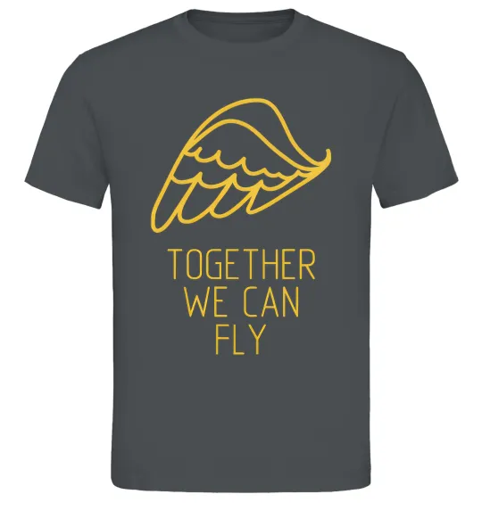 Чоловіча футболка Together we can fly yellow Графіт фото