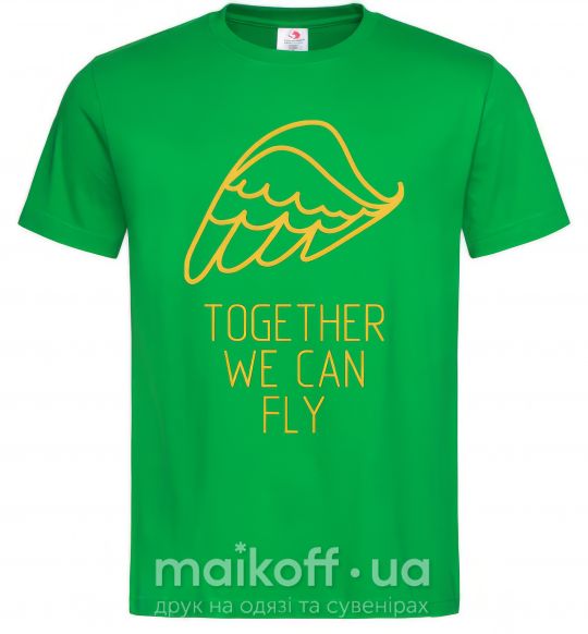 Чоловіча футболка Together we can fly yellow Зелений фото