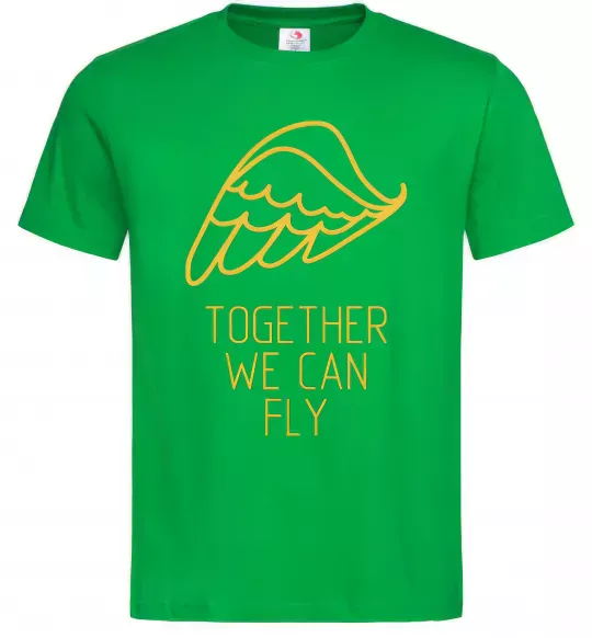 Чоловіча футболка Together we can fly yellow Зелений фото