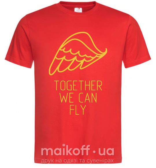 Чоловіча футболка Together we can fly yellow Червоний фото