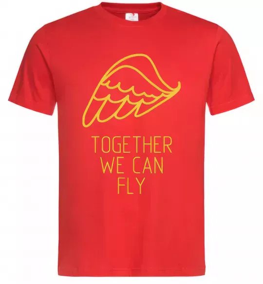 Чоловіча футболка Together we can fly yellow Червоний фото