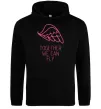 Женская толстовка (худи) Together we can fly pink Черный фото