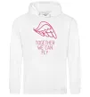 Женская толстовка (худи) Together we can fly pink Белый фото