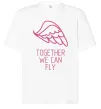 Футболка Оверсайз Together we can fly pink Білий Футболка Оверсайз Together we can fly pink Білий фото