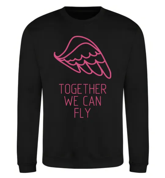 Свитшот Together we can fly pink Черный фото