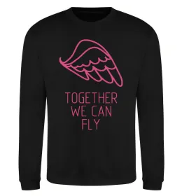 Світшот Together we can fly pink Чорний фото