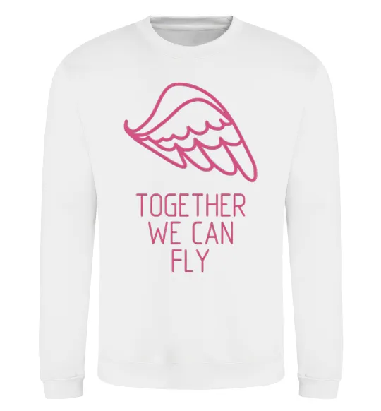 Свитшот Together we can fly pink Белый фото