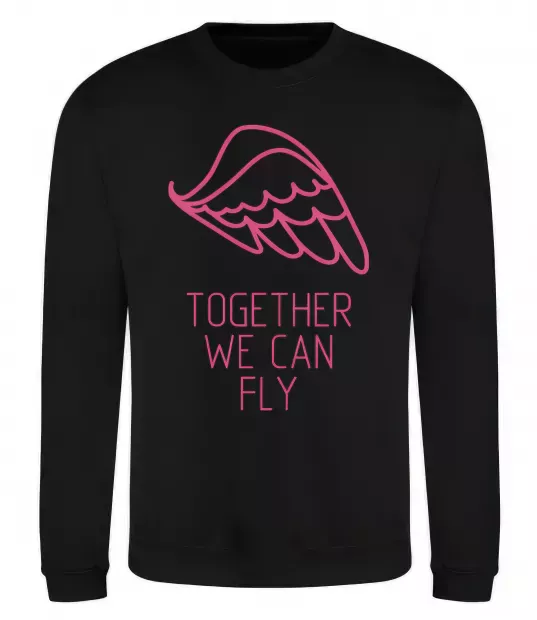 Свитшот Together we can fly pink Черный фото