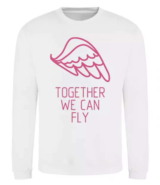 Свитшот Together we can fly pink Белый фото