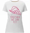 Жіноча преміум футболка Together we can fly pink Білий фото