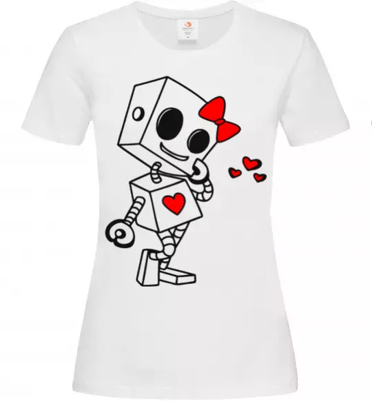 Женская футболка Robot girl Белый фото