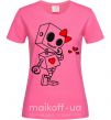 Женская футболка Robot girl Ярко-розовый фото