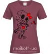 Жіноча футболка Robot girl Бордовий фото