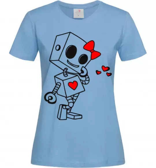 Женская футболка Robot girl Голубой фото
