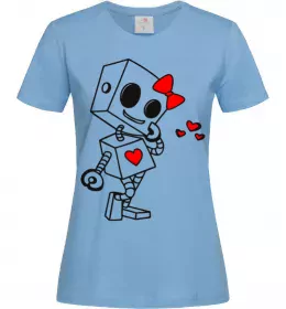 Женская футболка Robot girl Голубой фото