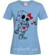 Жіноча футболка Robot girl Блакитний фото