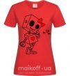 Женская футболка Robot girl Красный фото