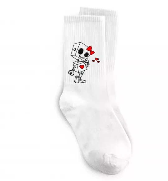 Шкарпетки Robot girl Білий фото