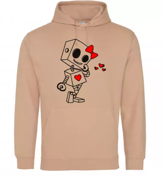 Женская толстовка (худи) Robot girl Песочный фото