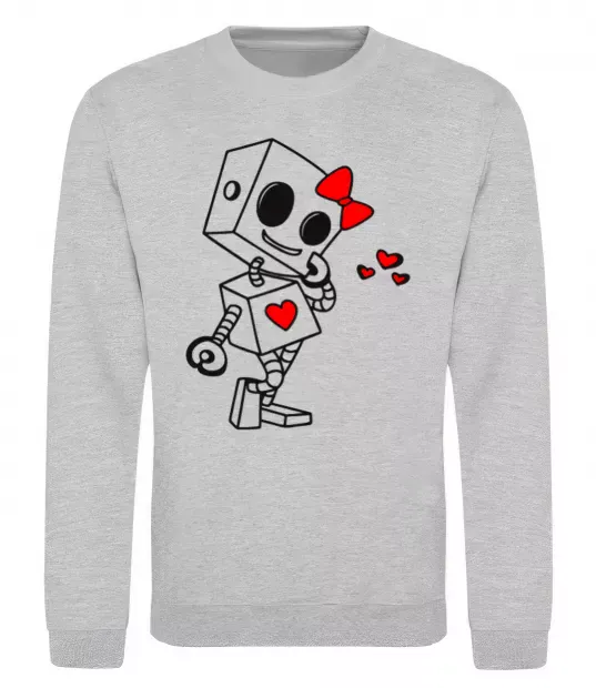 Світшот Robot girl Сірий меланж фото