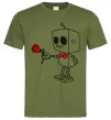 Чоловіча футболка Robot boy Оливковий фото