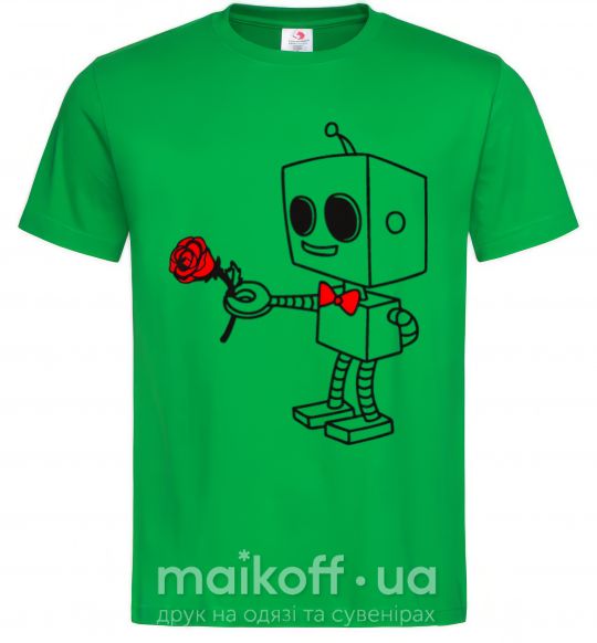 Мужская футболка Robot boy Зеленый фото