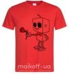 Мужская футболка Robot boy Красный фото