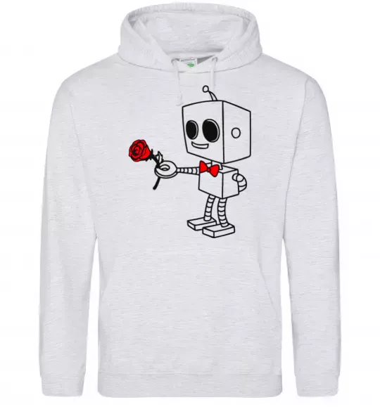 Мужская толстовка (худи) Robot boy Серый меланж фото