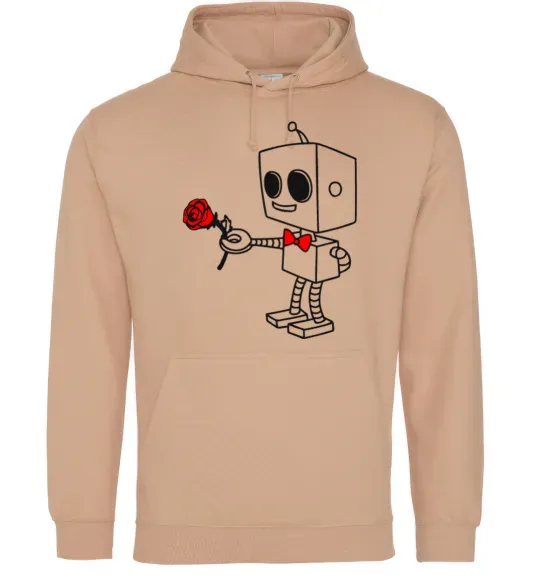 Мужская толстовка (худи) Robot boy Песочный фото