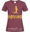 Жіноча футболка Hakuna Бордовий фото