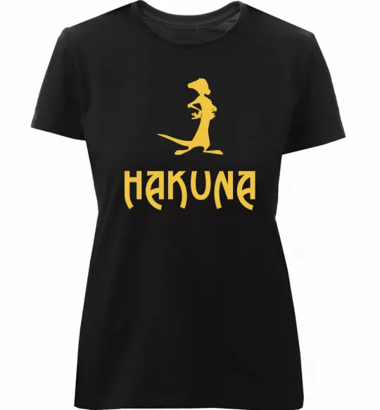 Женская премиум футболка Hakuna Черный фото