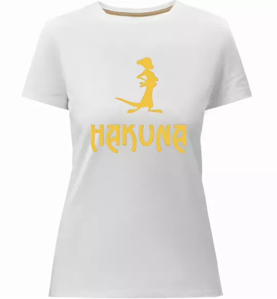 Женская премиум футболка Hakuna Белый фото